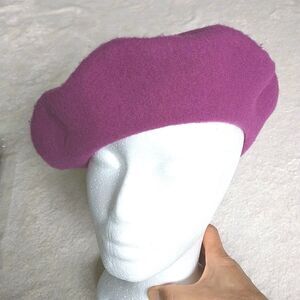 Parkhurst Beret Hat Womens OS Pink 100% Wool French Basque Classic